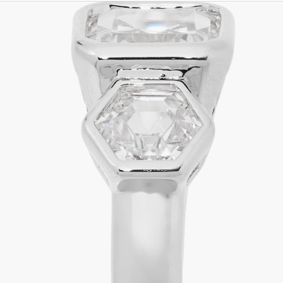 🆕NORDSTROM Silver Cubic Zircoina Cushion Cut Toi et Moi Ring::NWT::SZ 8:: - Picture 6 of 6